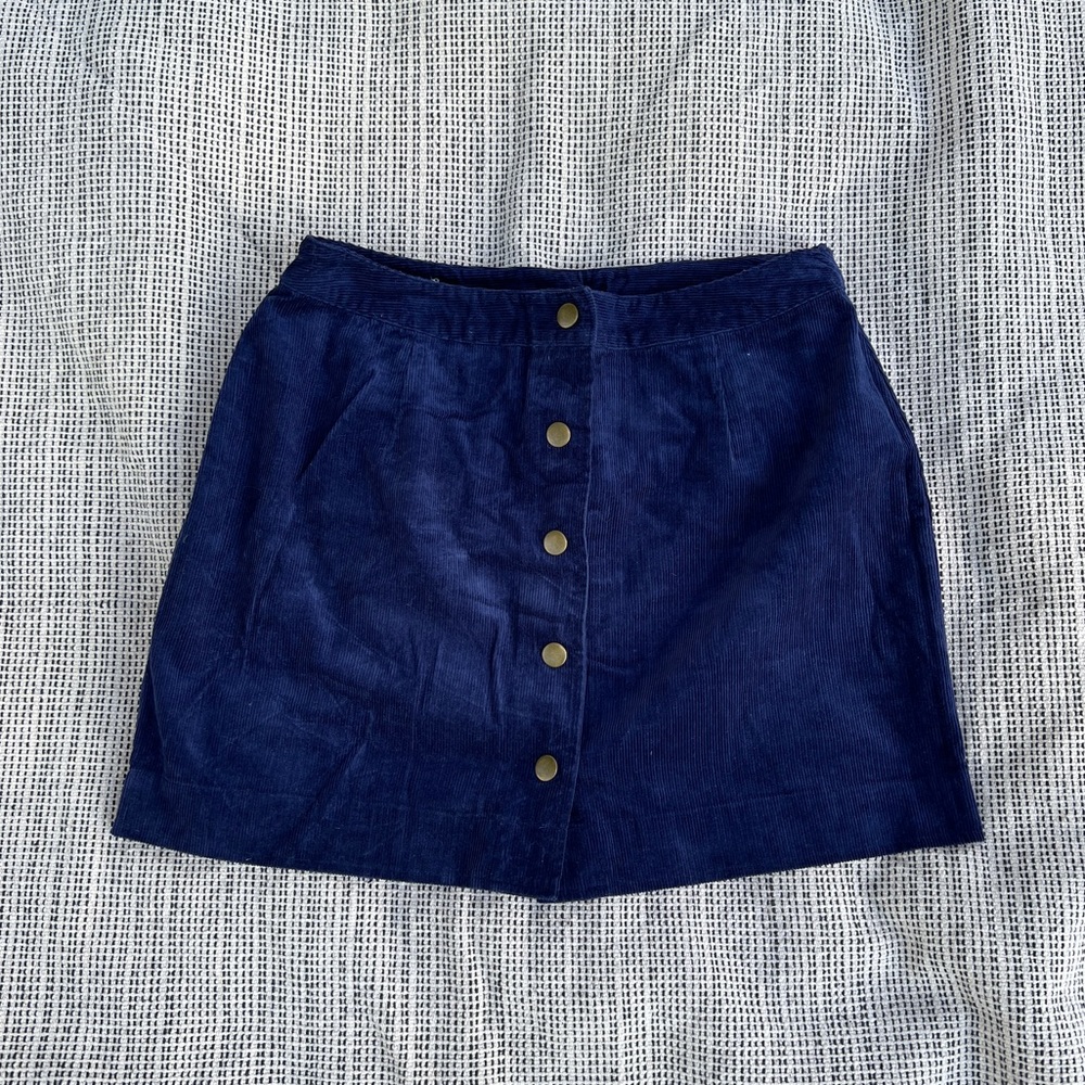 OLD NAVY Blue Corduroy Button Down Skirt